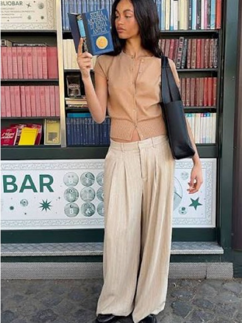 Princess Polly Cream Wide-Leg Linen-Blend Trousers